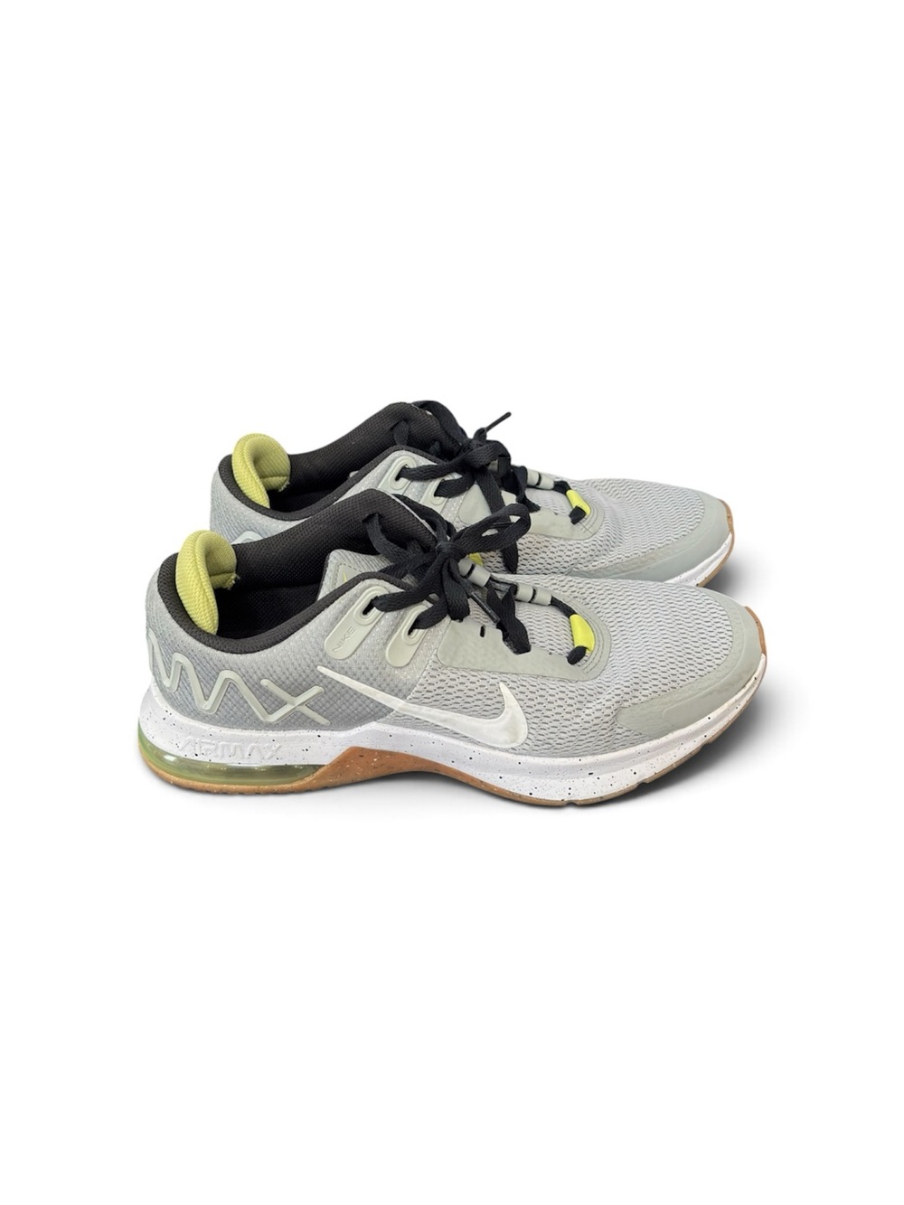 Nike Men’s Light Gray and Lime Green Athletic Running Shoes